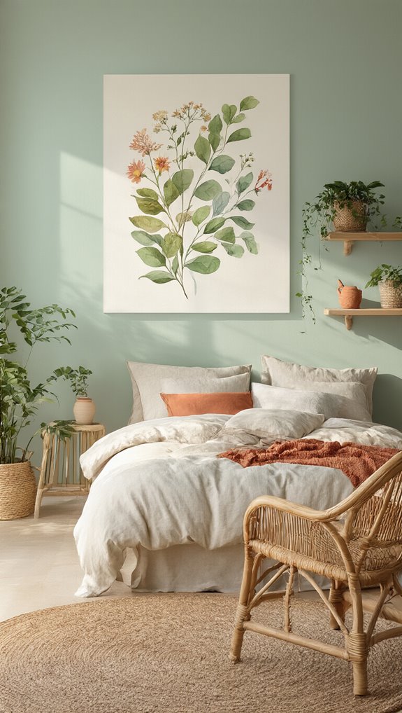 framed pressed ferns earthy tones