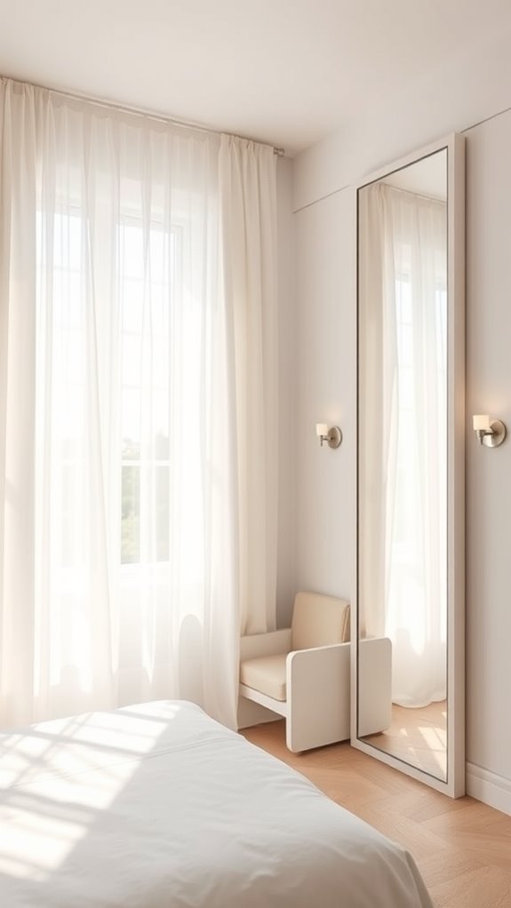 frameless mirror airy space