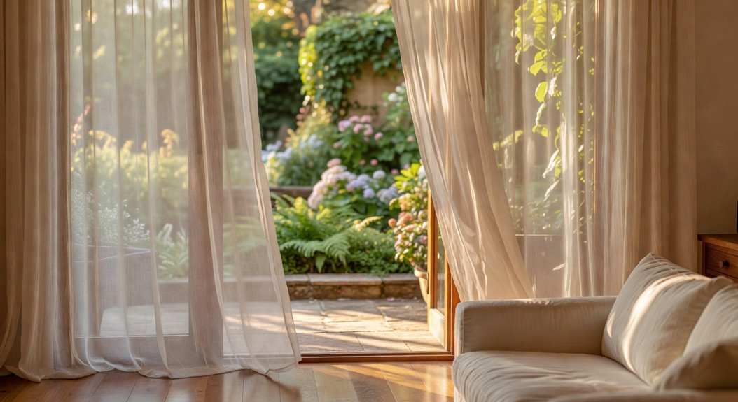 framing view with sheers