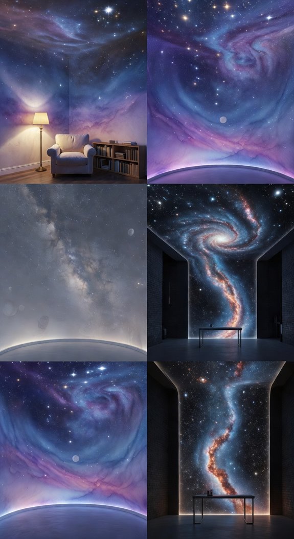 galaxy ceiling extends down walls immersion