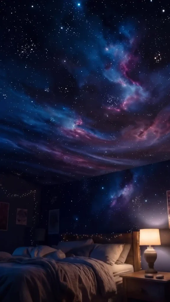 galaxy ceiling on a budget diy stars