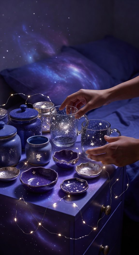 galaxy inspired bedroom accents vignette