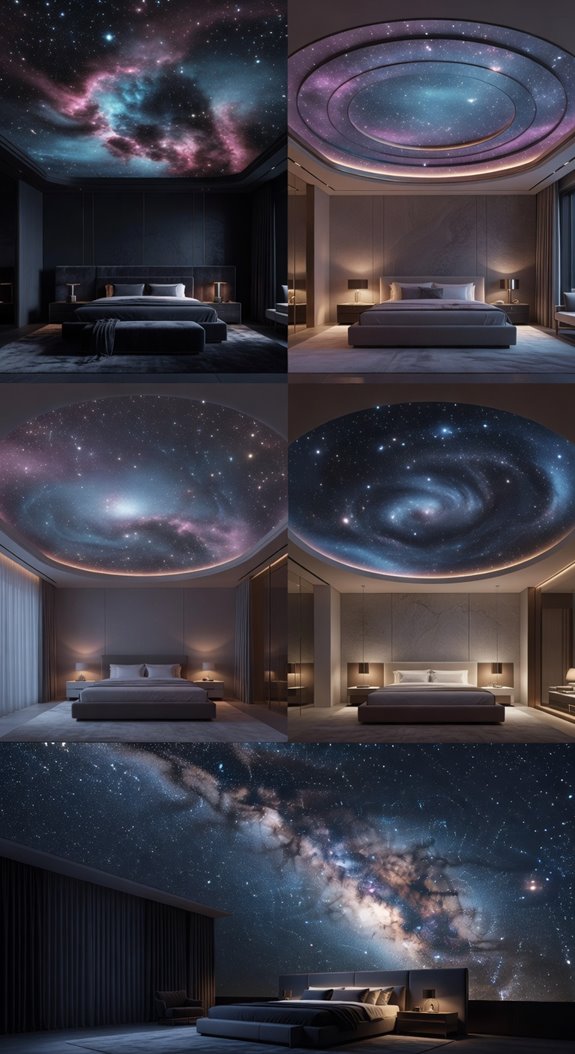 galaxy inspired ceiling with dramatic depth