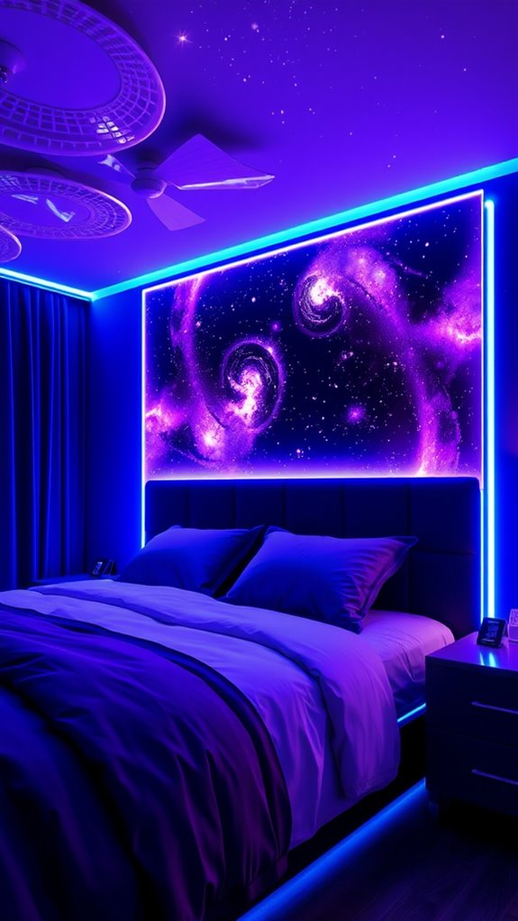 galaxy led starfield headboard focal point