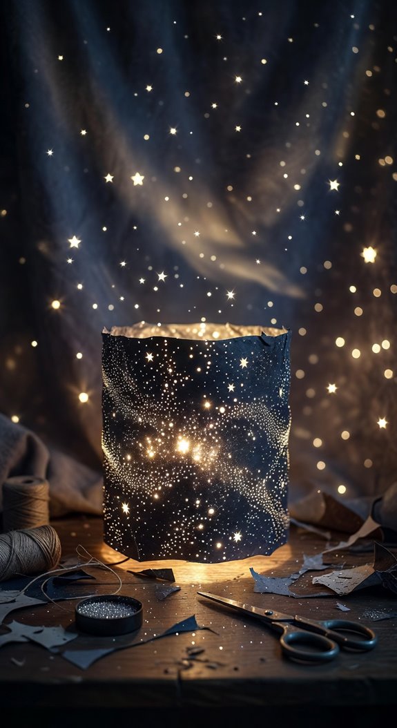 galaxy lit dreamscape lampshade glow