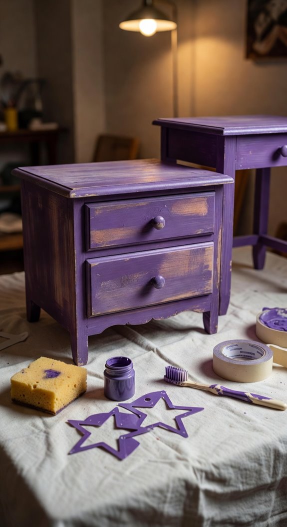 galaxy themed dresser makeover under 15