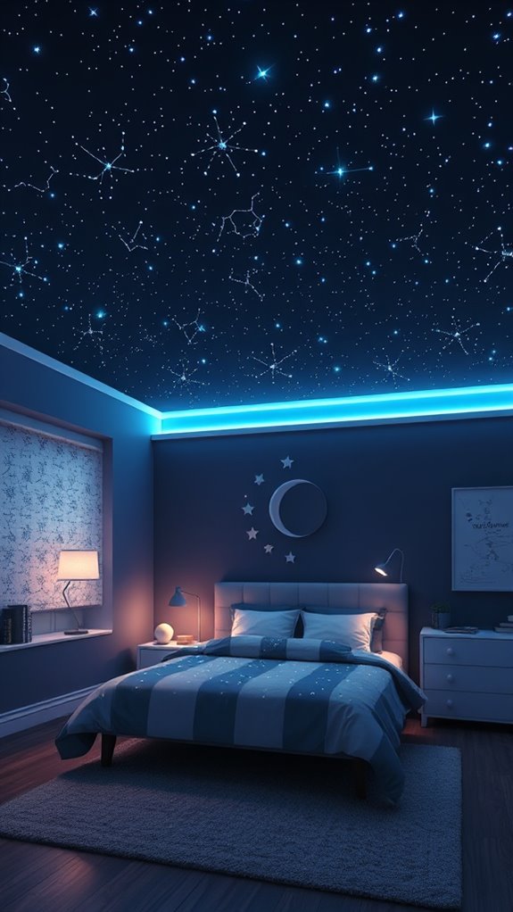 glow in the dark celestial ceiling decals