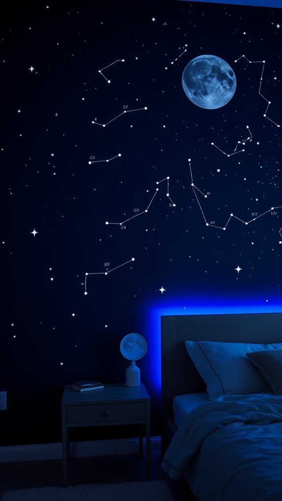 glow in the dark constellation ceiling art
