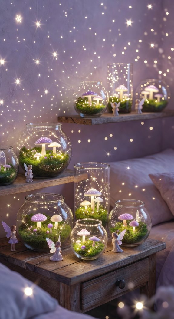 glowing terrariums fairy lights