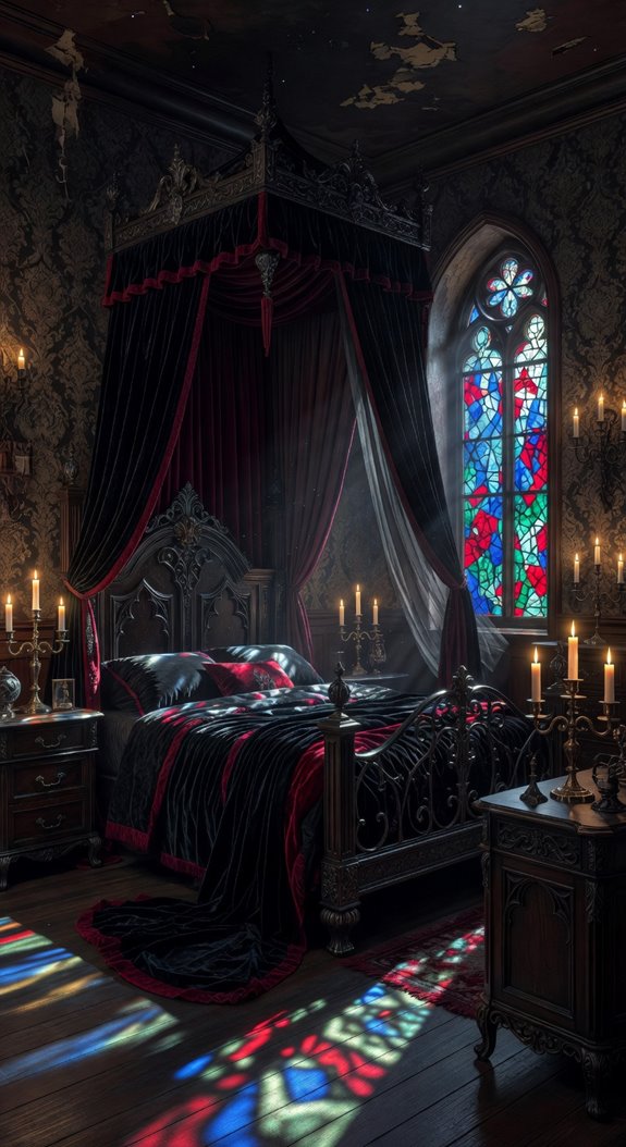 gothic four poster bed centerpiece