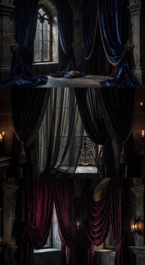 gothic velvet floor to ceiling curtains