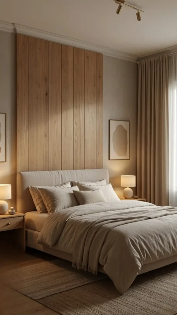greige walls wood toned calm