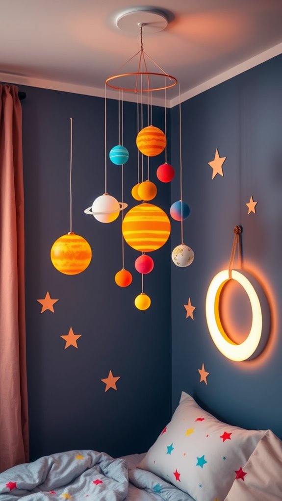 hand painted foam solar system mobile