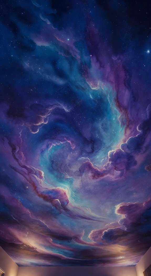 hand painted galaxy ceiling beauty