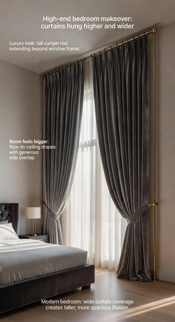 hang curtains higher and wider