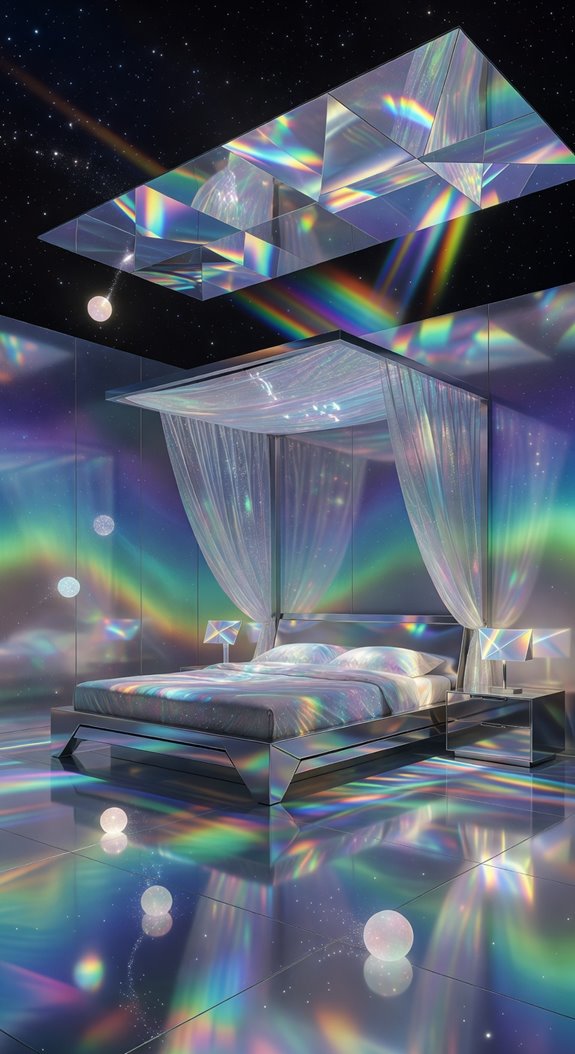 holographic iridescent cosmic accents
