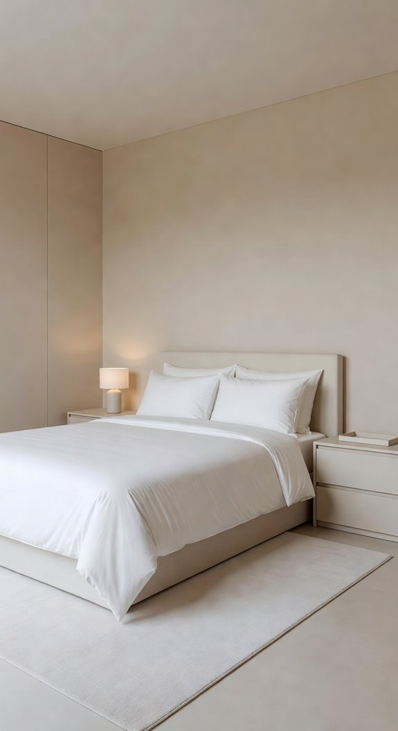 hotel style decluttered bedroom calm
