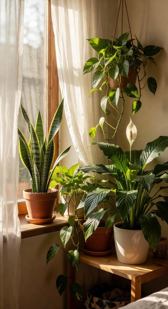 houseplants boost natural light ambiance