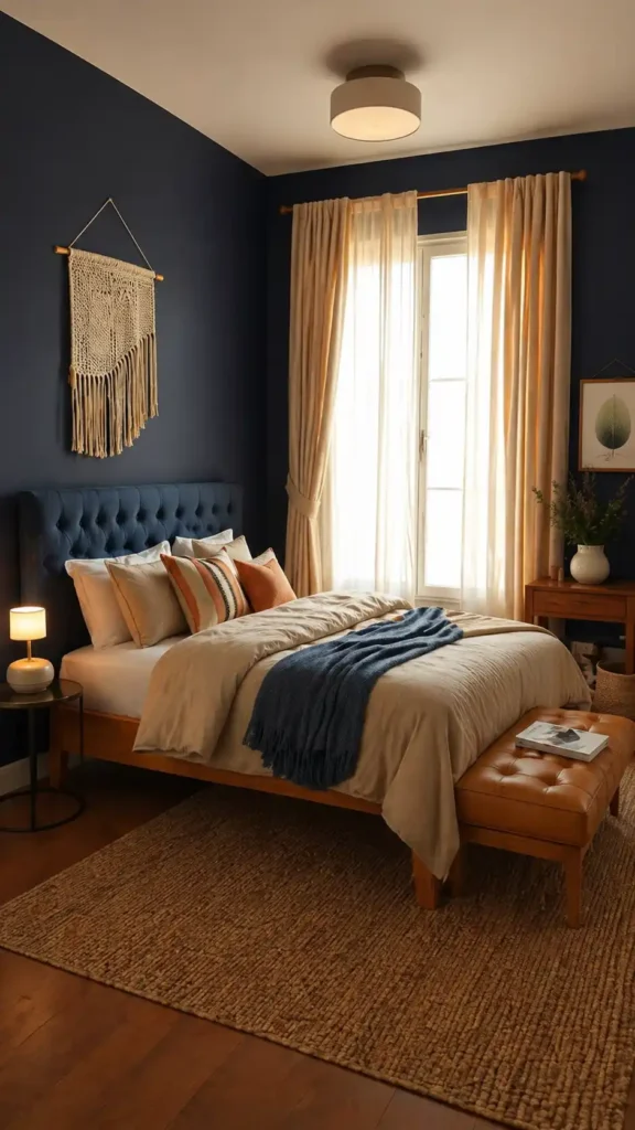 indigo textiles meet wheat plaster