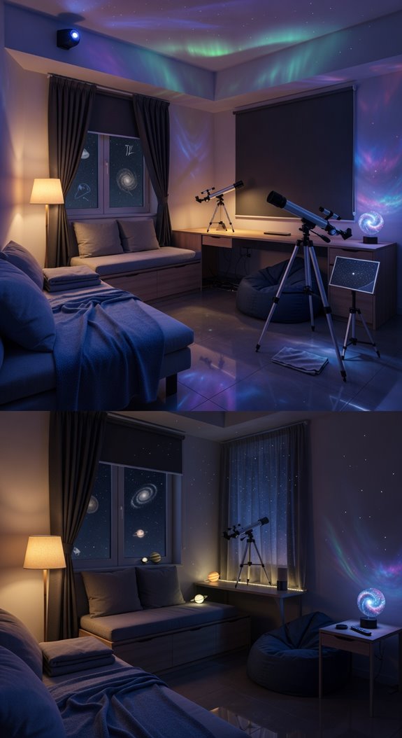 indoor stargazing corner setup
