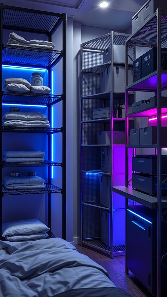 industrial metal shelving pod bed