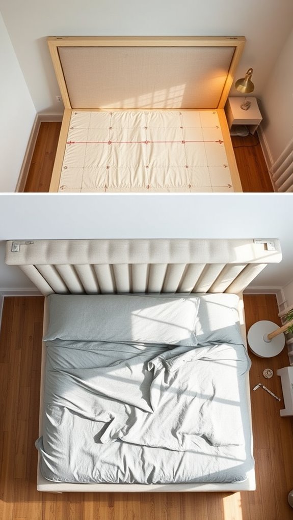 integrated platform bed with headboard