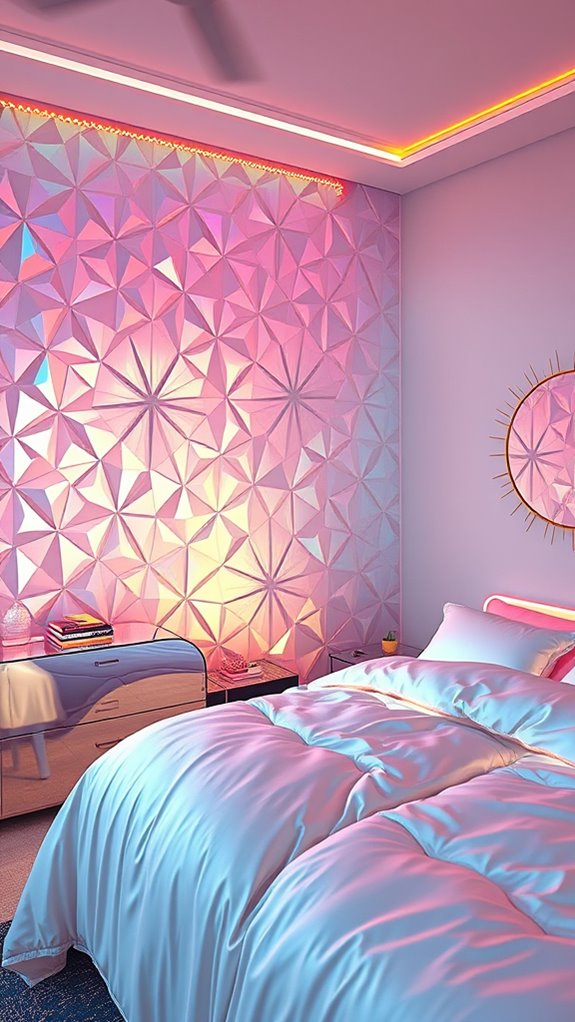 iridescent geometric wall spectacle