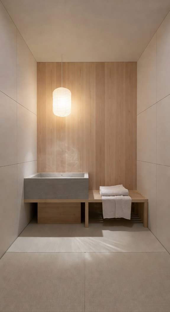 japanese inspired bathroom sanctuary with natural materials
