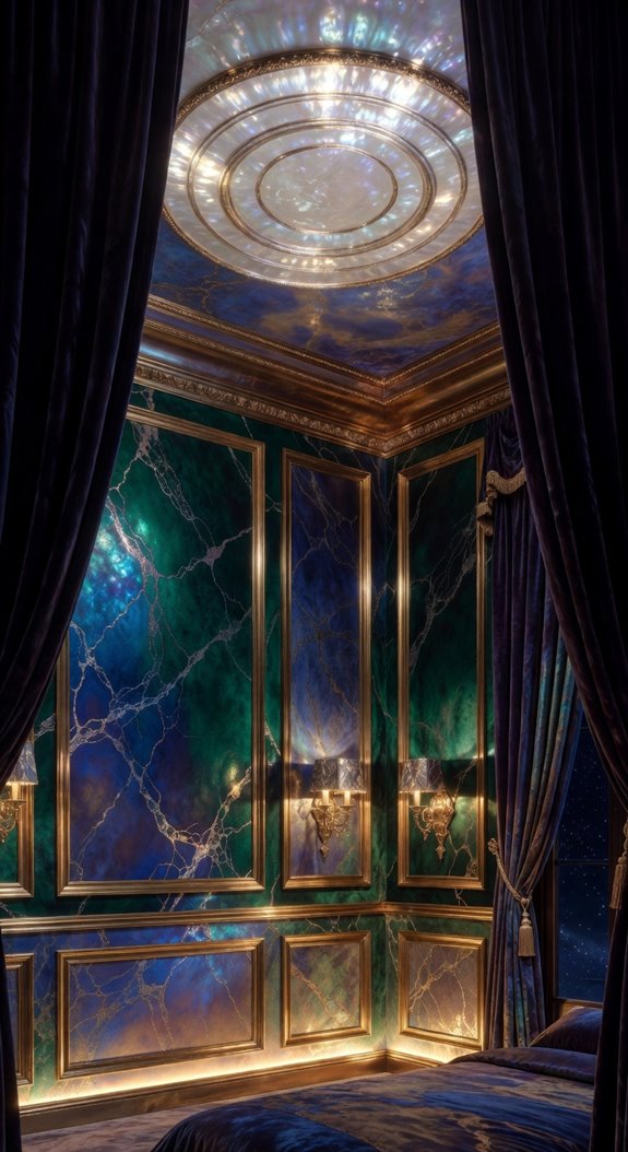 jewel toned walls metallic accents