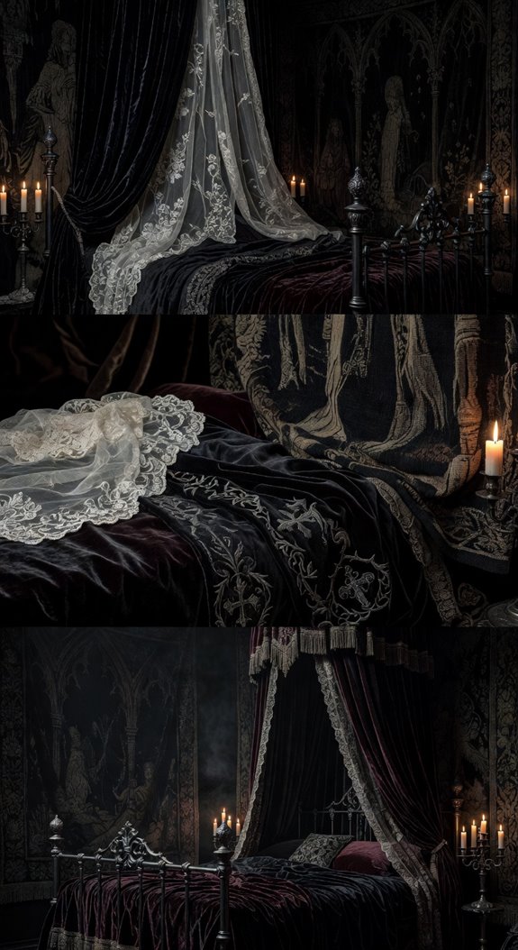 lace velvet tapestries layered
