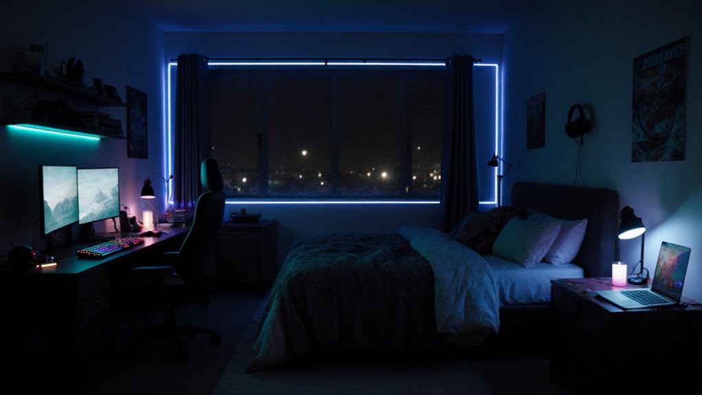 late night teen bedroom setups