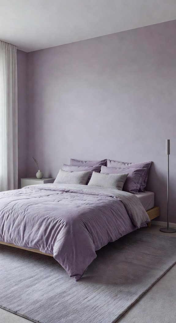 lavender gray calming bedroom palette