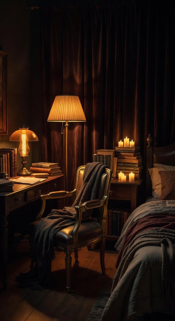 layered amber lighting for study