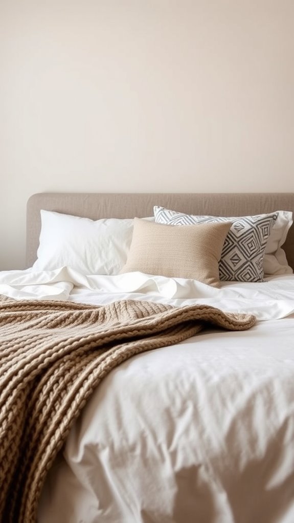 layered bedding with textured contrasts