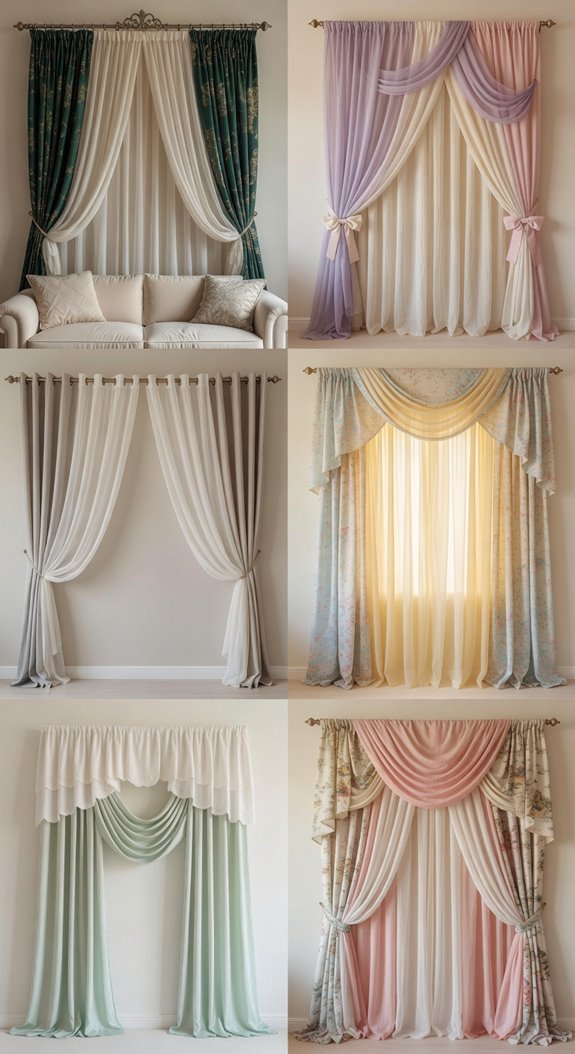 layered curtains create dimensional walls