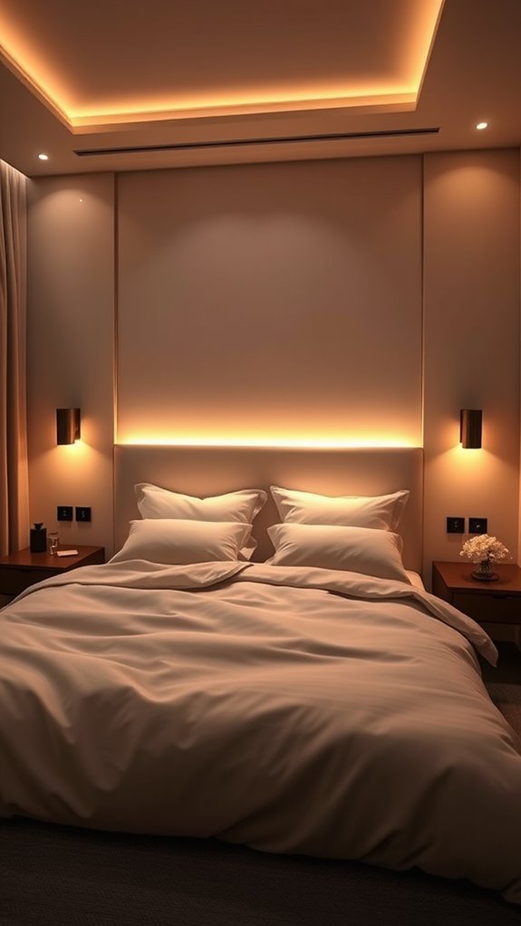 layered lighting for compact bedrooms