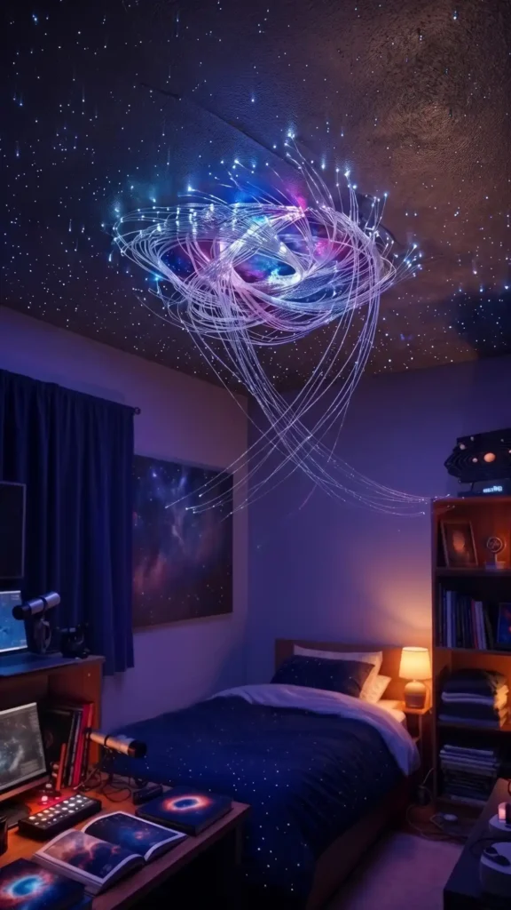 layered lights create depth atmosphere