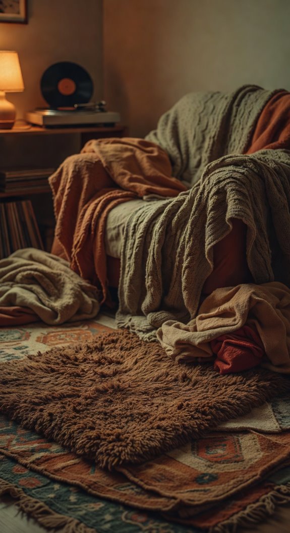 layered natural cozy textiles