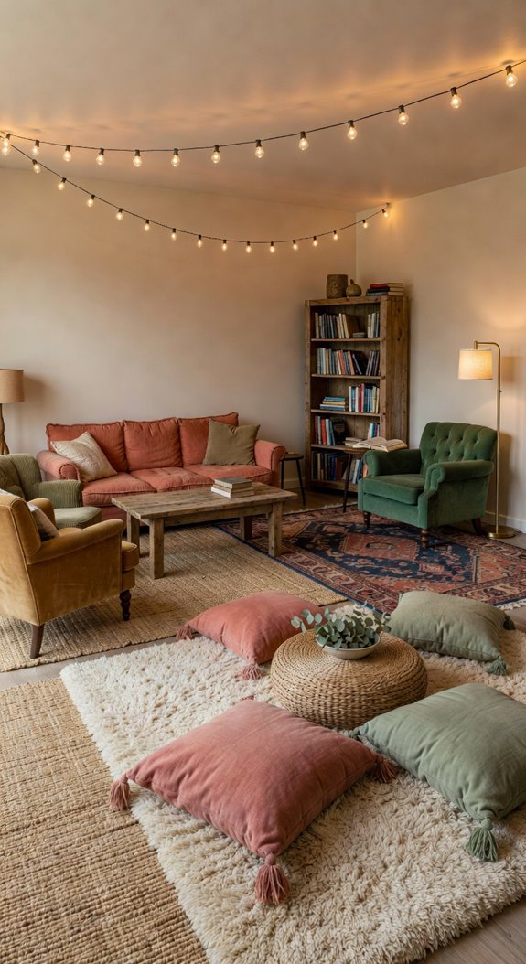layered rugs define zones gracefully