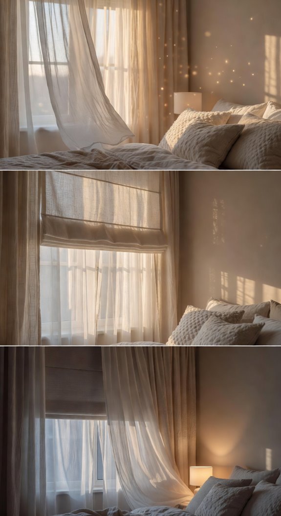 layered sheer and blackout drapes