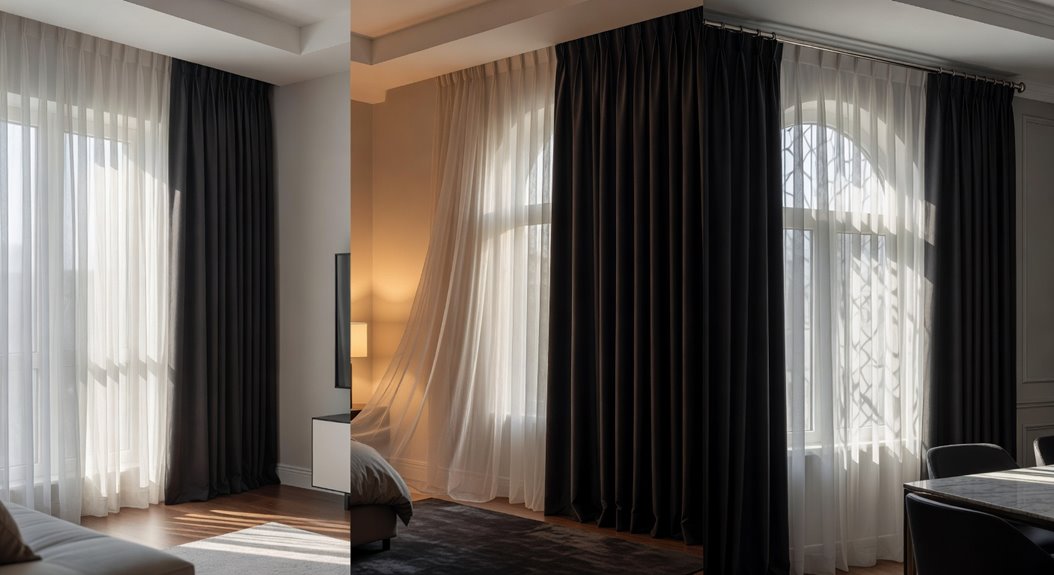 layered sheer over blackout drapes