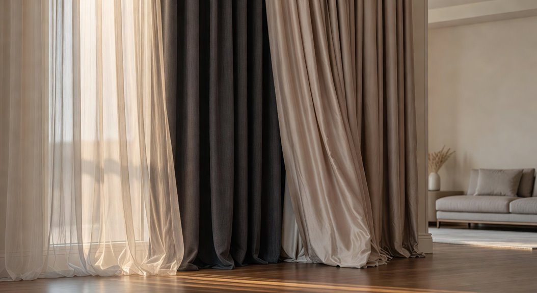 layered sheer over blackout panels