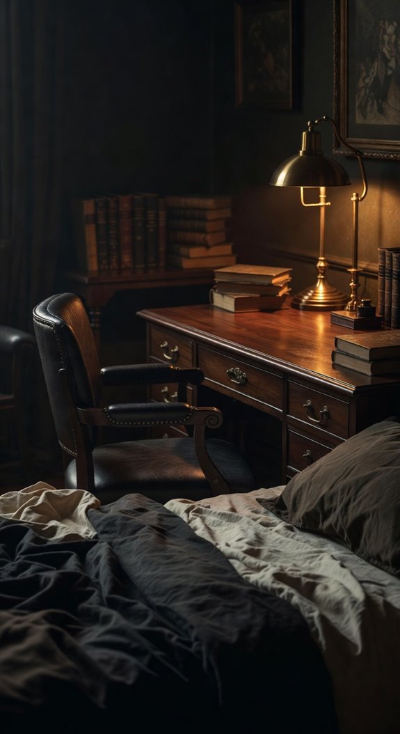 leather chair with dark accents linen contrasts