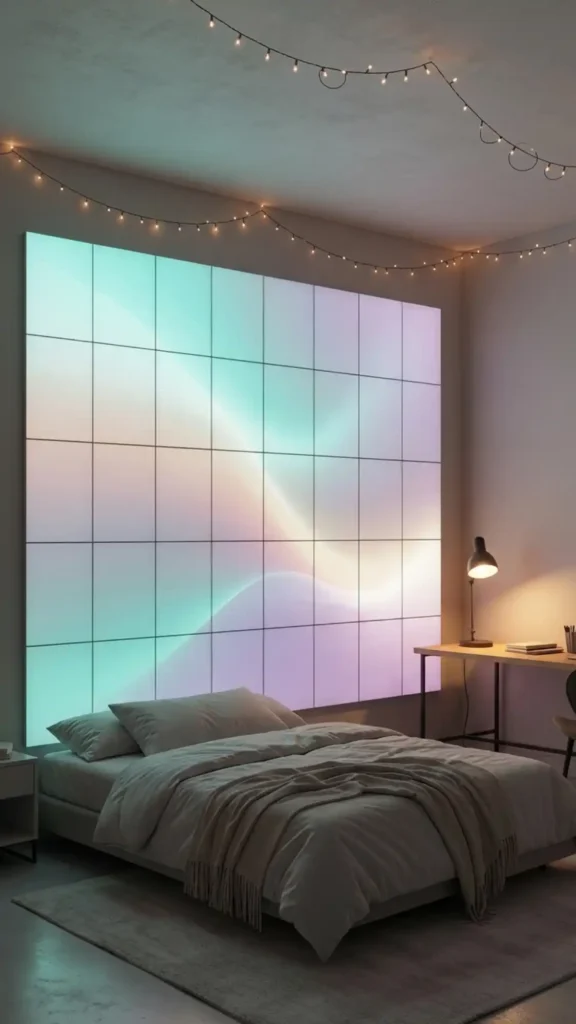 led light panels transform teen wall