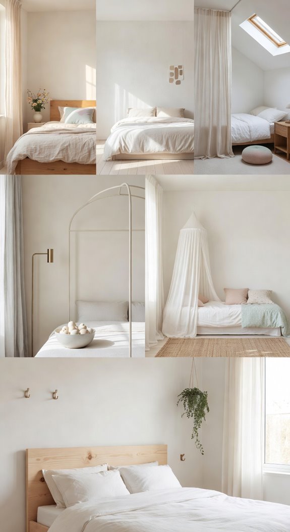 light airy minimalist bedroom accents