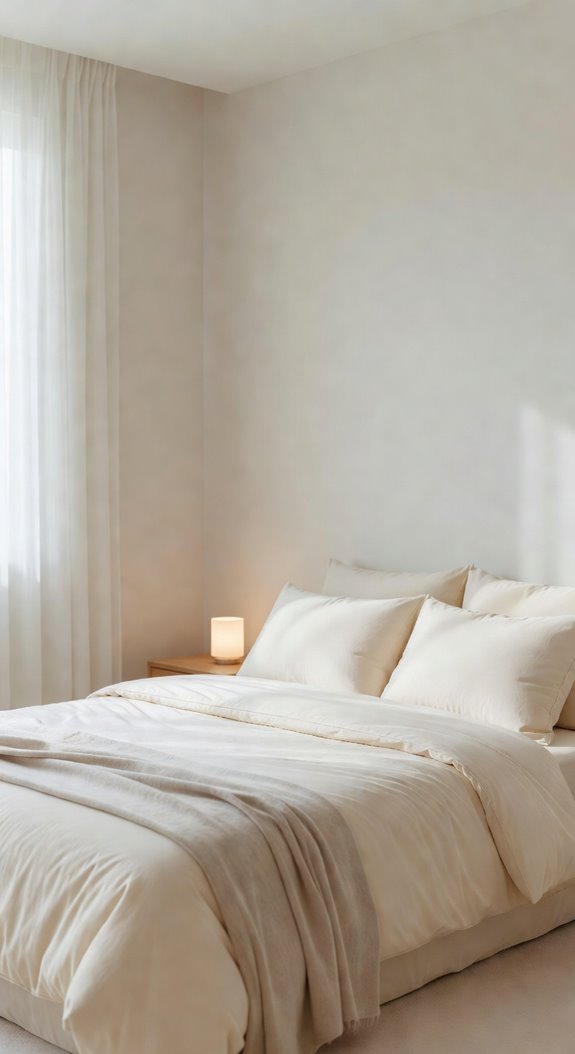 light walls light bedding expand space