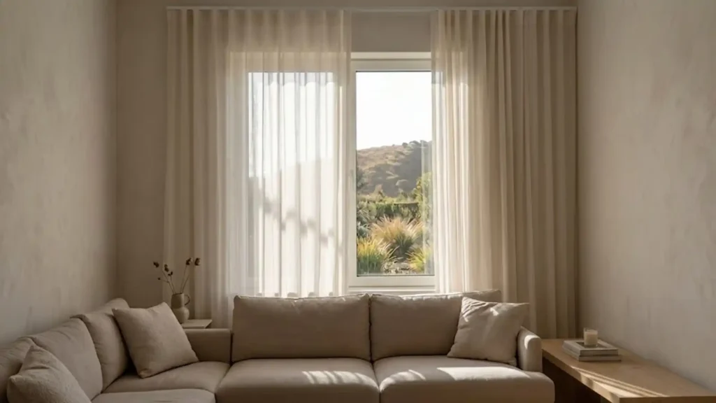 lightweight voile diffuses sunlight softly