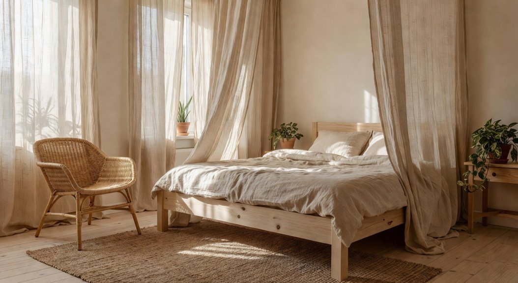 linen sheers create serene biophilia
