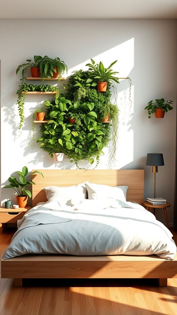 living wall with cascading greenery