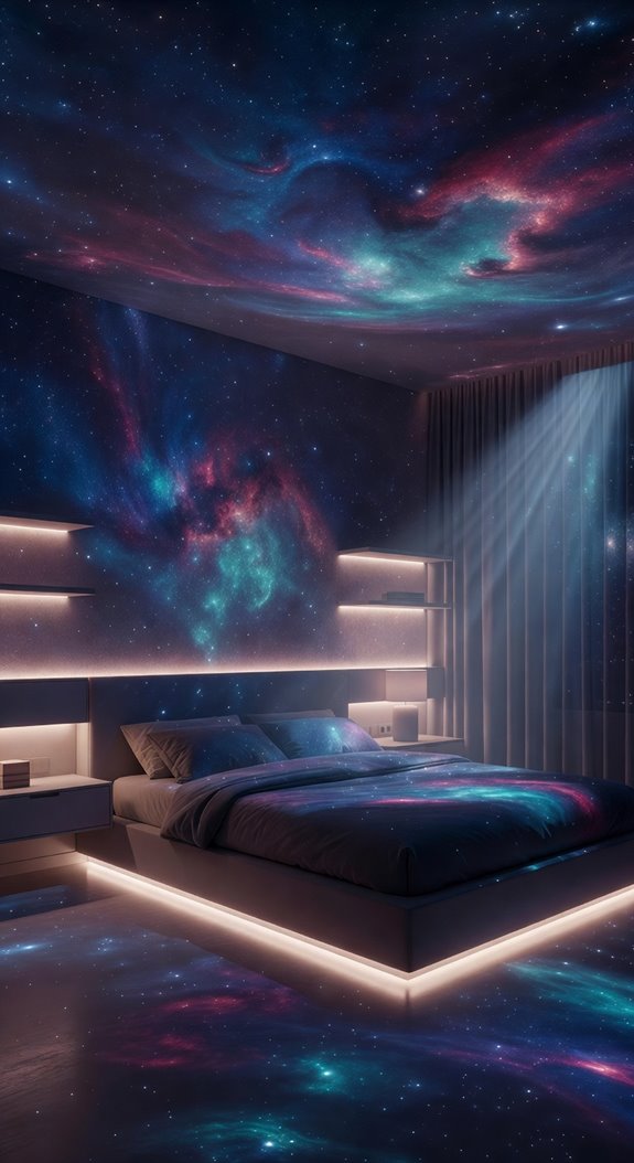 low layered lighting for galaxy room